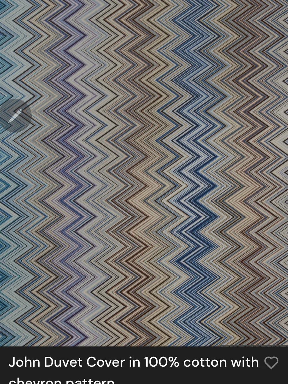 NWT Missoni Chevron John QUEEN Duvet  SET W/2 Shams. Made In ITALY. Never Opened